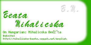 beata mihalicska business card